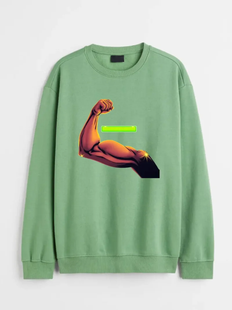 Glowing Loading Bar Under A Flexing Arm Sweatshirt - Image 2