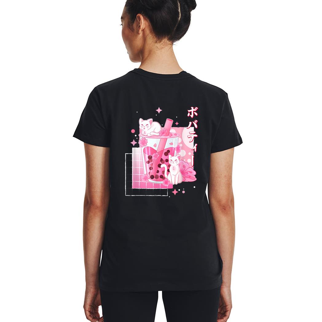 Cat Boba Tea Bubble Tea Anime Cats Lover Kawaii Gifts Woman T-Shirt