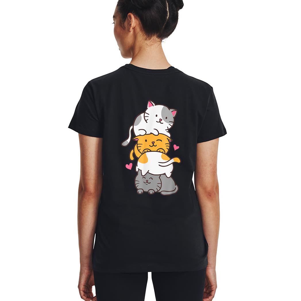 Cat Cats Cute Kitty Pile Anime Kawaii Neko Gift Woman T-Shirt