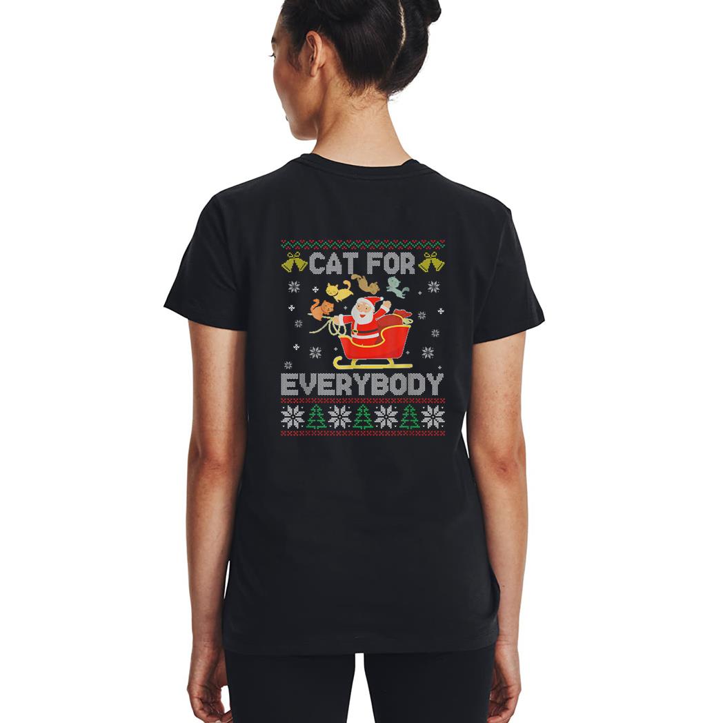 Cats For Everybody Ugly Sweater Christmas Santa Cat Lovers Woman T-Shirt
