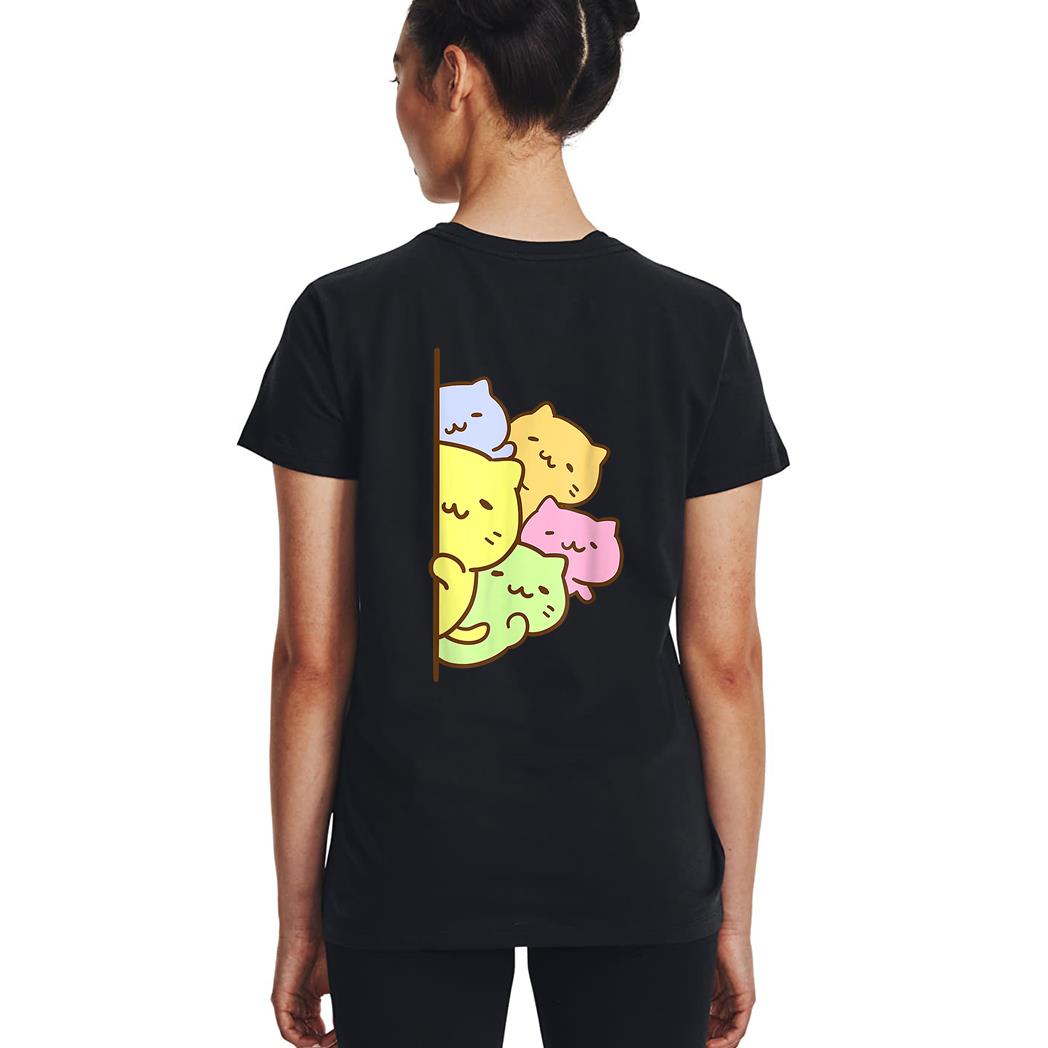 Cats Meowtain Cute Kitty Pile Anime Kawaii Gay Pride Woman T-Shirt