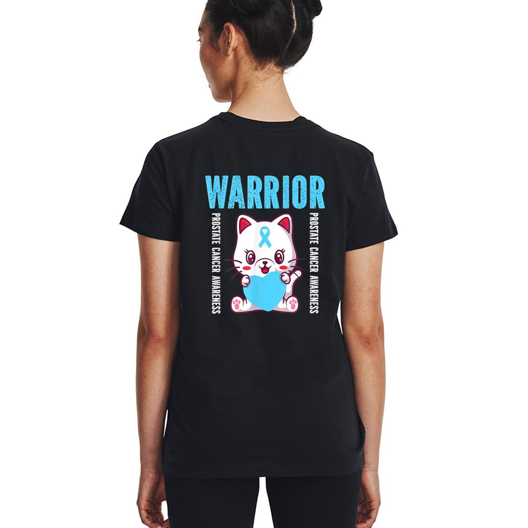 Cute Cat Warrior Prostate Cancer Awareness For Men And Women Woman T-Shirt