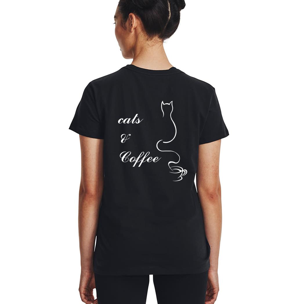 Cute Cats and Coffee Woman T-Shirt