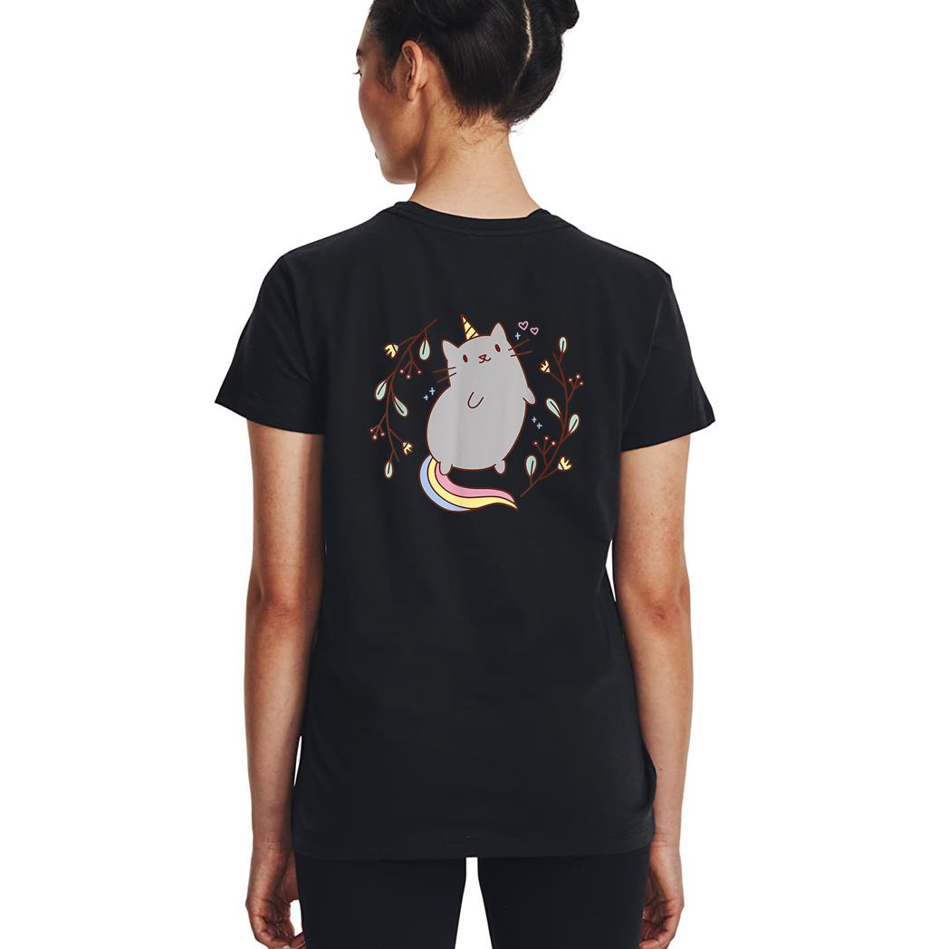 Cute Unicorn Cat Kitten Graphic Woman T-Shirt