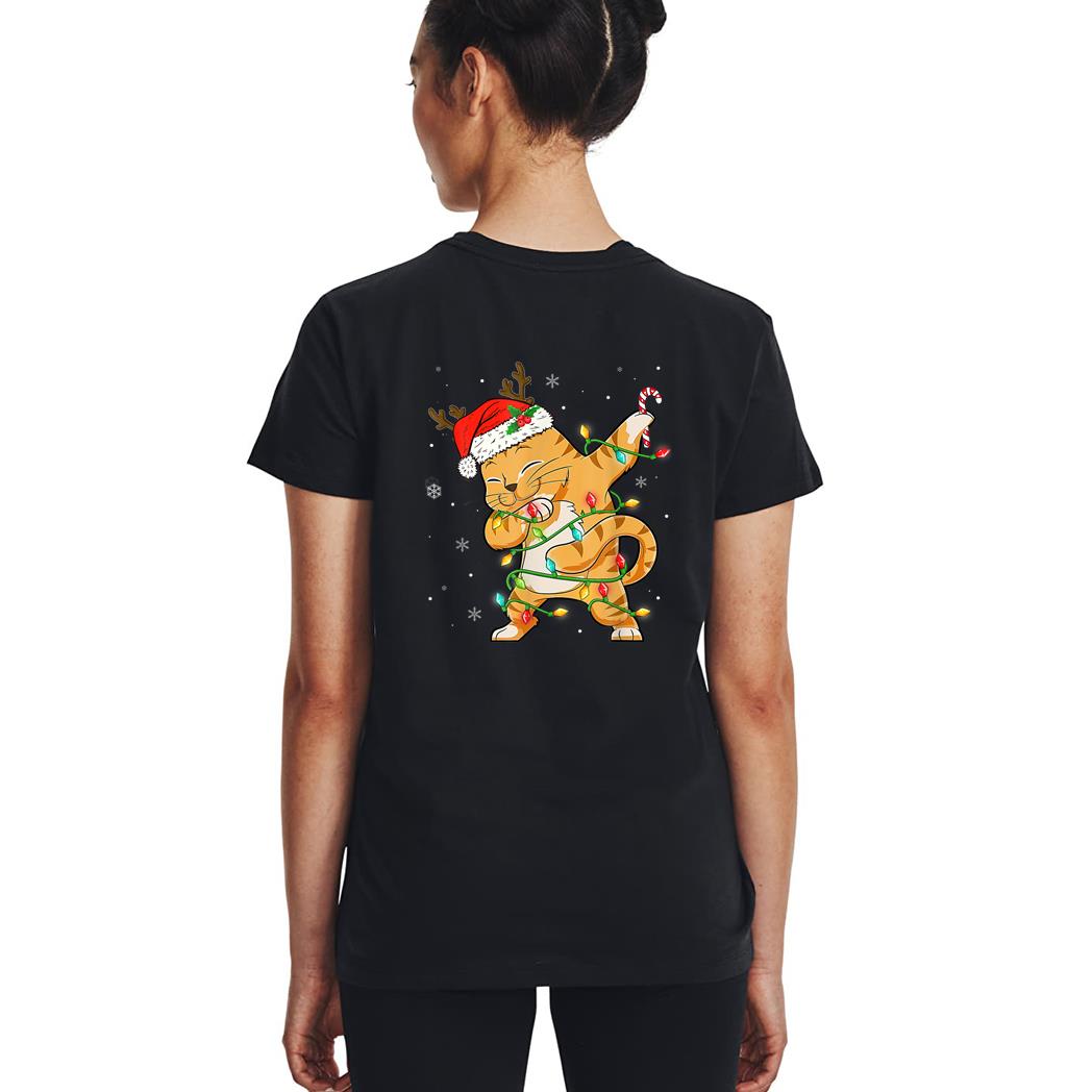 Dabbing Cat Santa Christmas Kids Boys Girls Catmas Xmas Woman T-Shirt