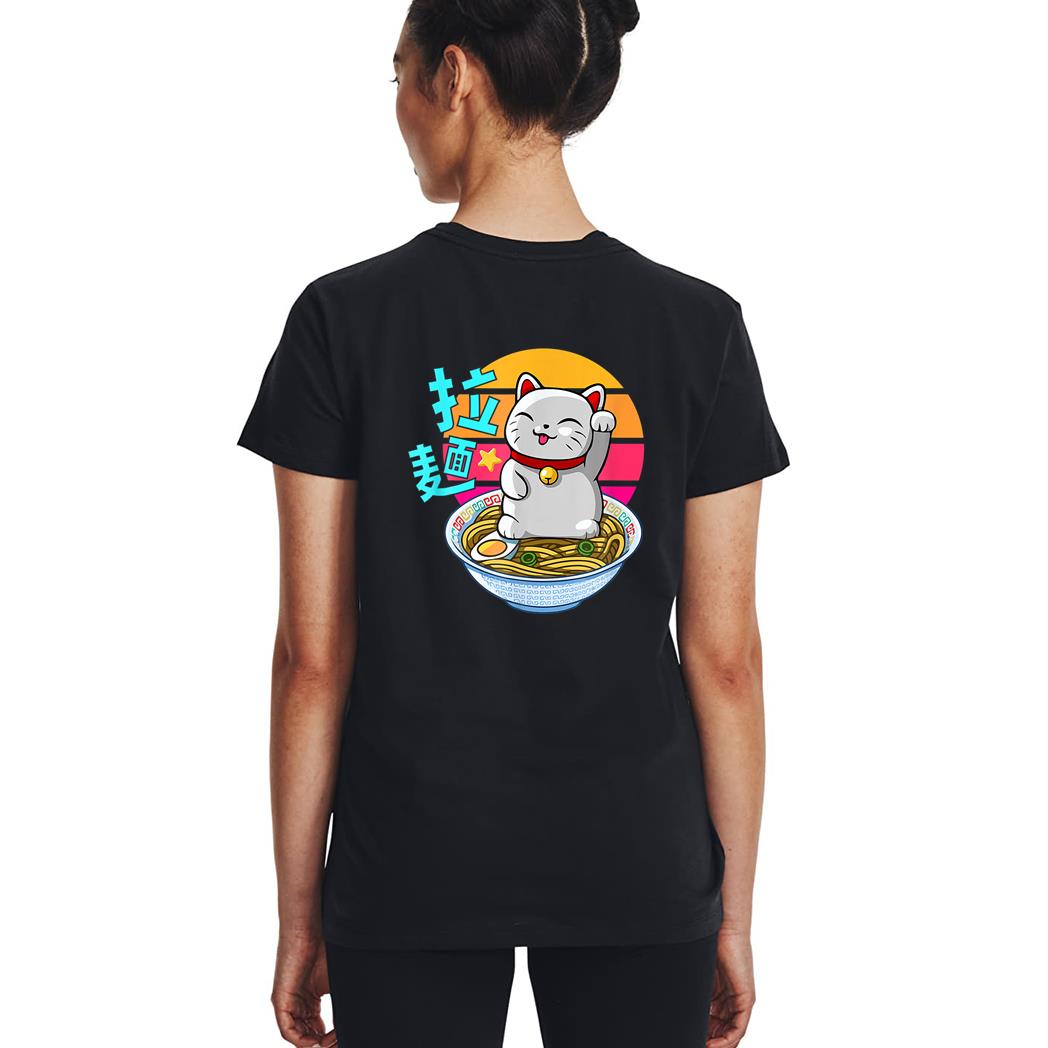 Fortune Cat Ramen Kawaii Maneki Neko Woman T-Shirt