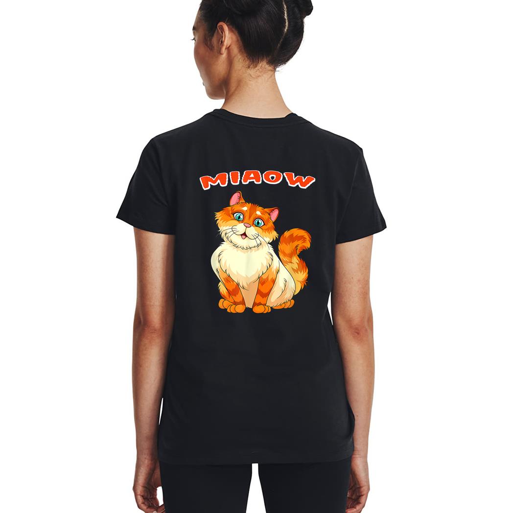 Funny Cat Miaow Cat Lovers Woman T-Shirt