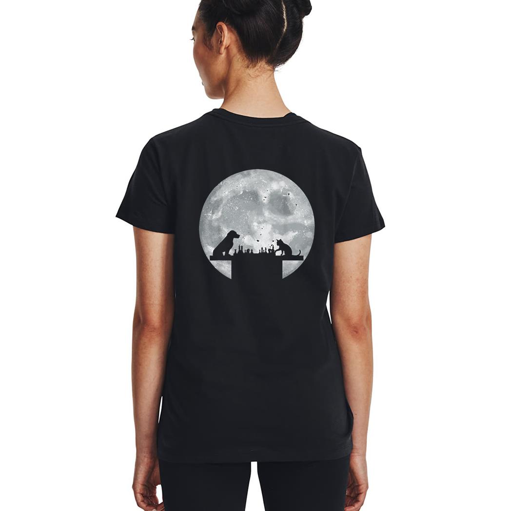 Funny Dog And Cat Chess Game Animal Chess Player Woman T-Shirt