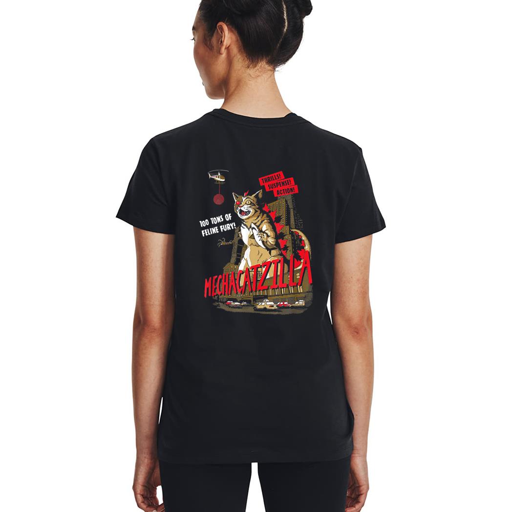 Funny Mecha Catzilla Cat Costume Halloween Woman T-Shirt