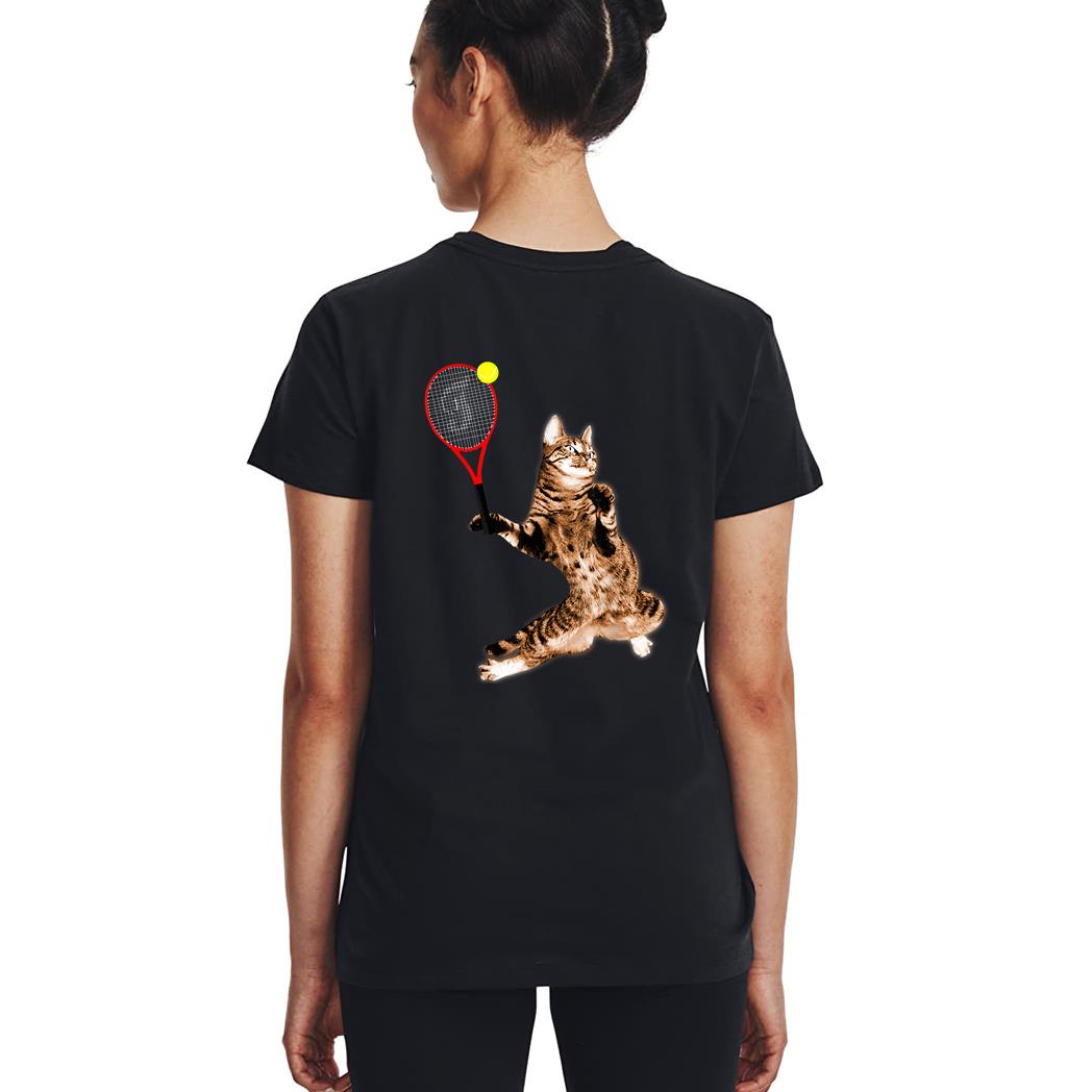 FUNNY TENNIS GAME T-SHIRT FUNNY CAT RACKET FOR MEN WOMEN Woman T-Shirt