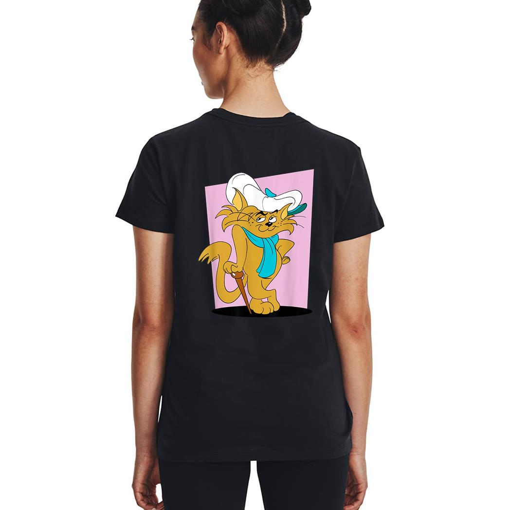 Graphic A Cat Seem Fat And Hat So Cute Adventures Cartoon Woman T-Shirt