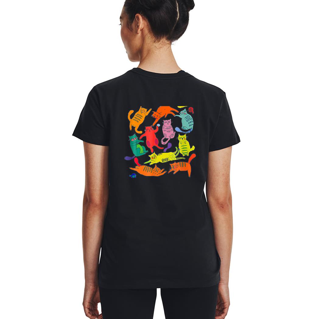 Just A Girl Who Loves Cats Cute Cat Lover Ee Multicolor Woman T-Shirt