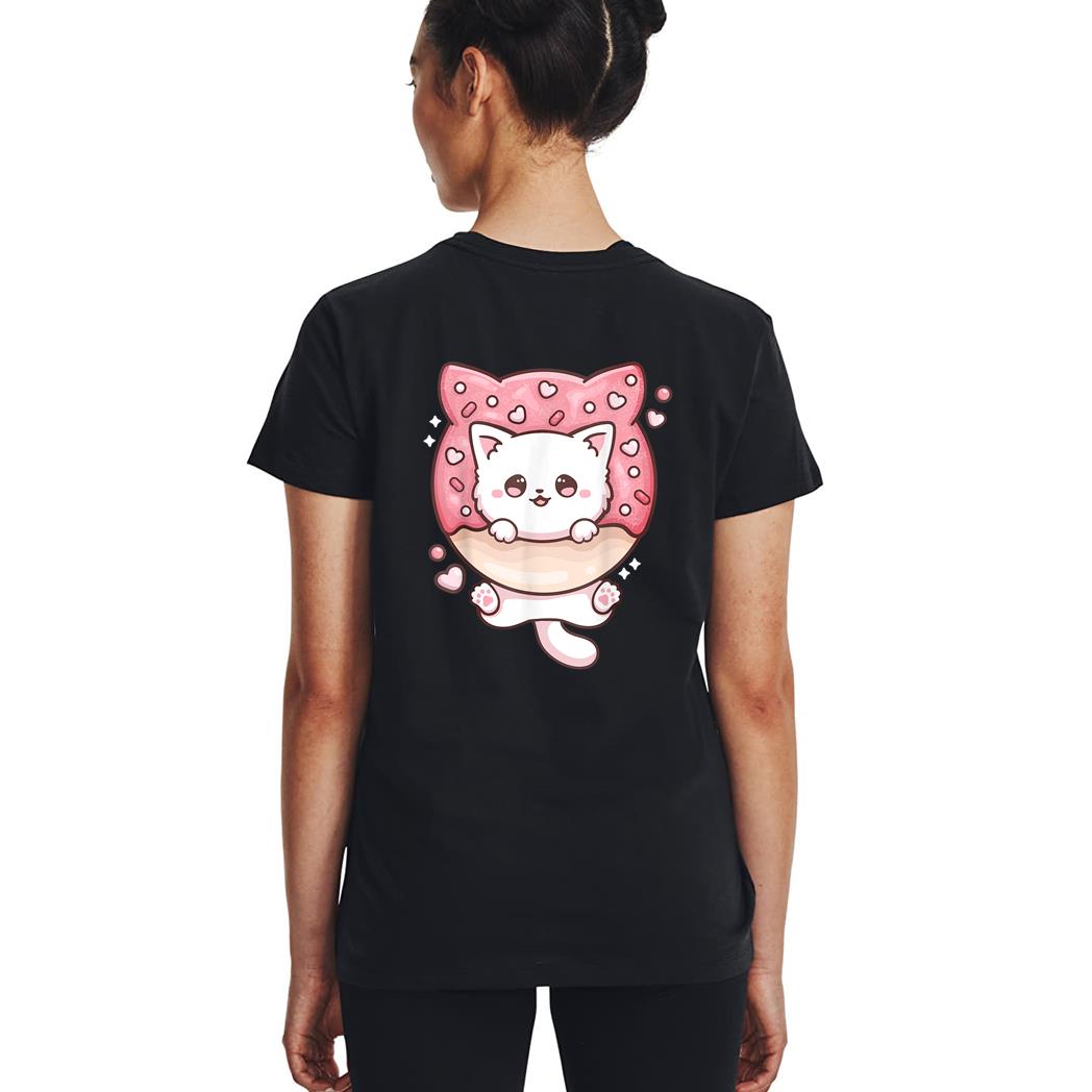 Kawaii Cat Donut Anime Lover Otaku Woman T-Shirt