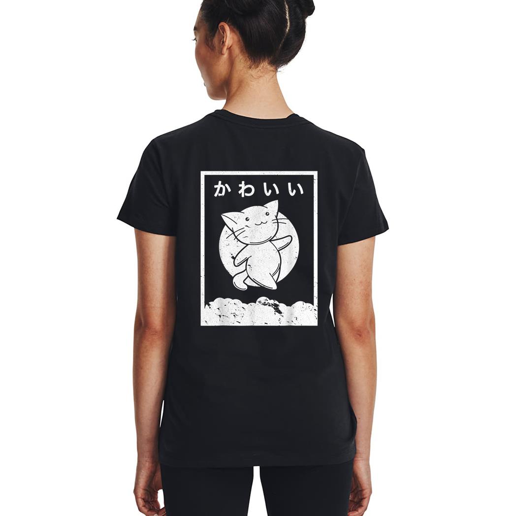 Kawaii Cat . Retro Style Anime Woman T-Shirt