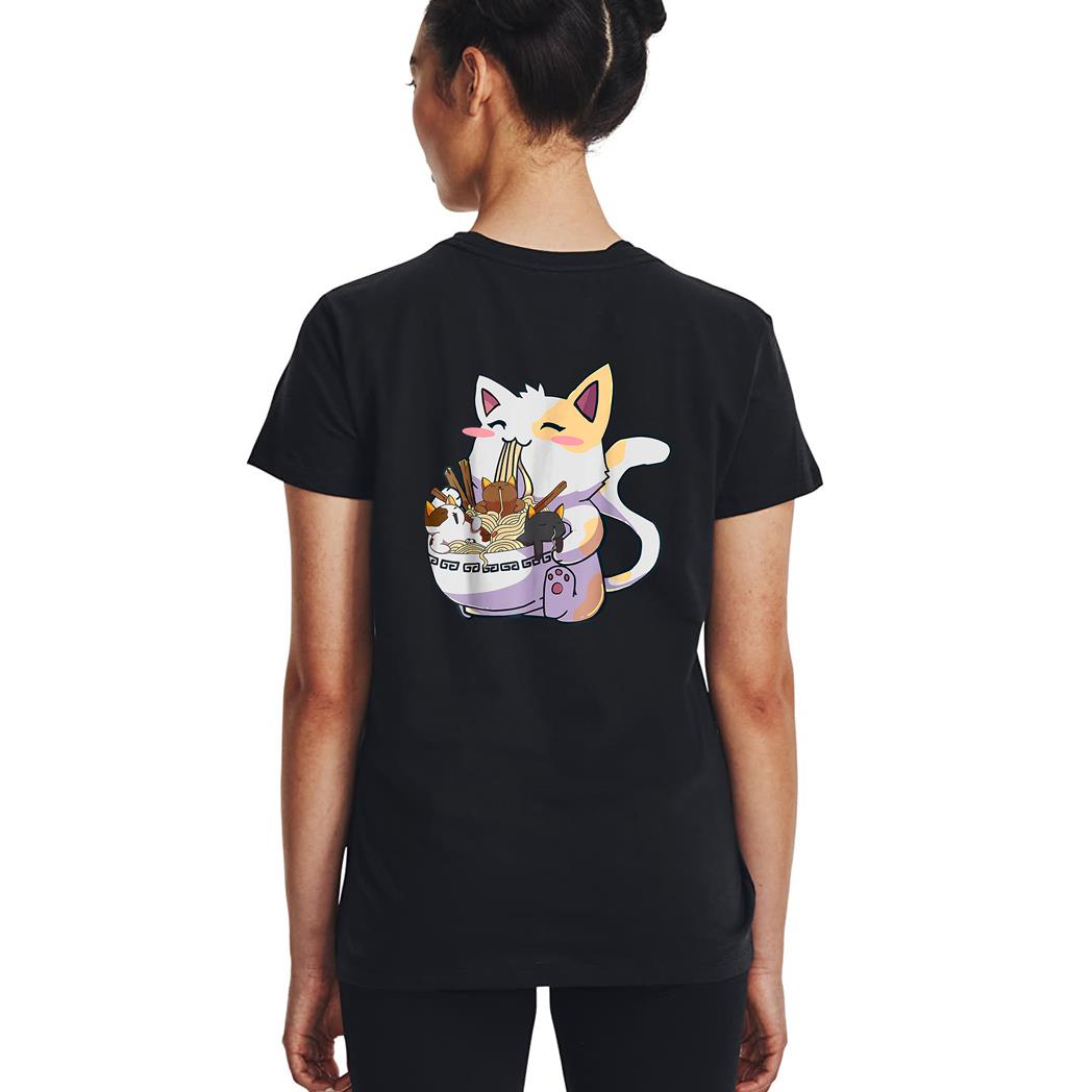 Kawaii Neko Cat Ramen Bowl Anime Japanese Noodles Woman T-Shirt
