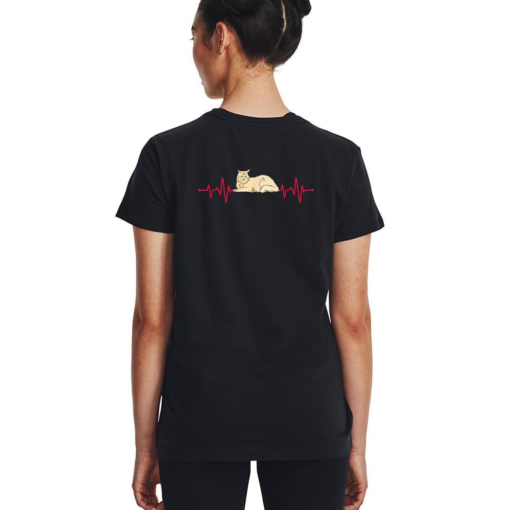 Maine Coon Cat Heartbeat Woman T-Shirt