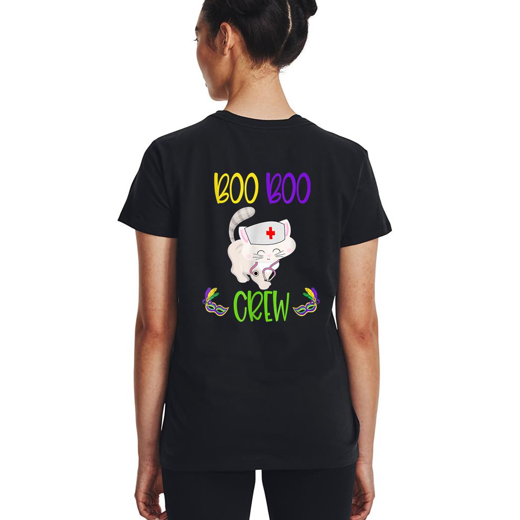 Mardi Gras Boo Boo Crew Nurse Cat Funny For Nurses Gifts Woman T-Shirt