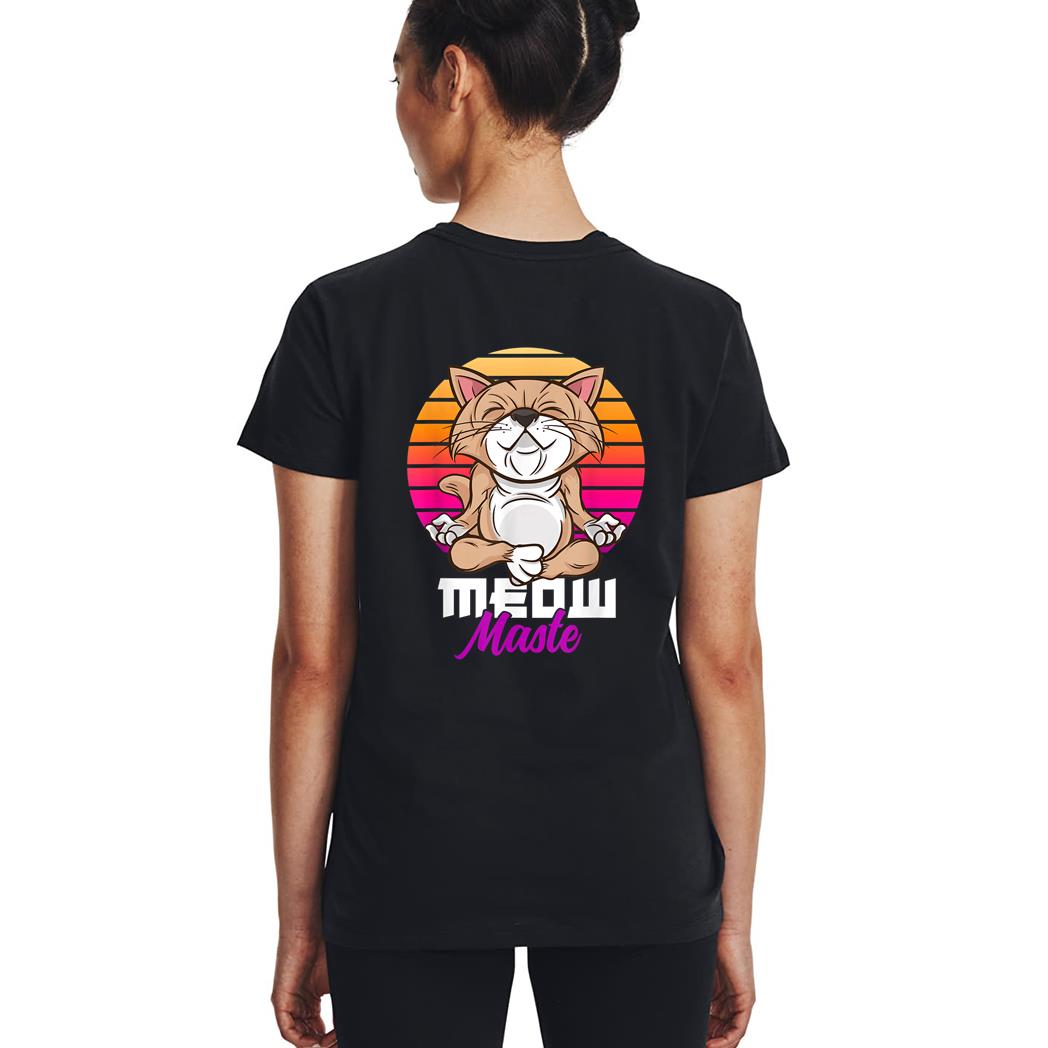 Meow Maste Funny Cat Yoga Namaste Woman T-Shirt