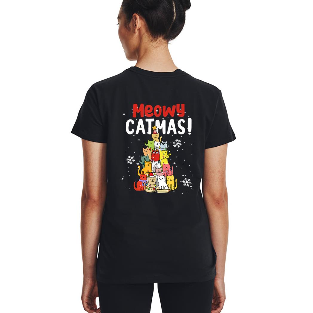 Meowy Catmas Christmas Cat Woman T-Shirt