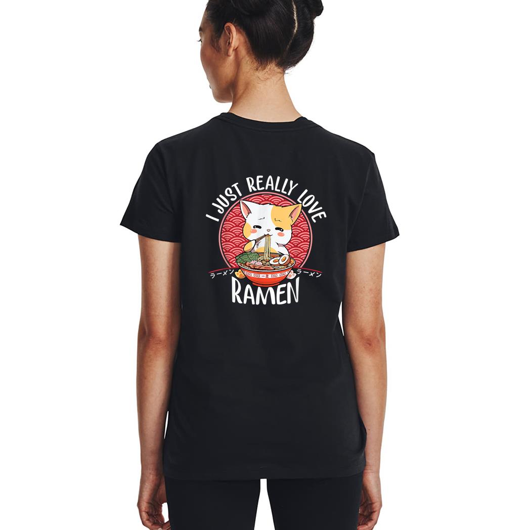 Ramen Cat Anime Kawaii Japanese Gift Girls Official Teenager Woman T-Shirt
