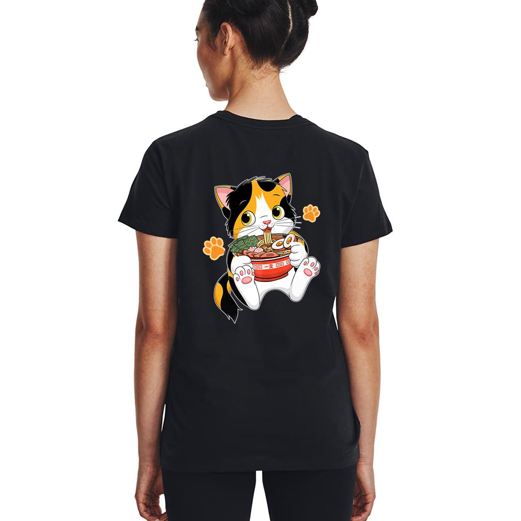 Ramen Cat Anime Kawaii Japanese Merch Gifts Woman T-Shirt