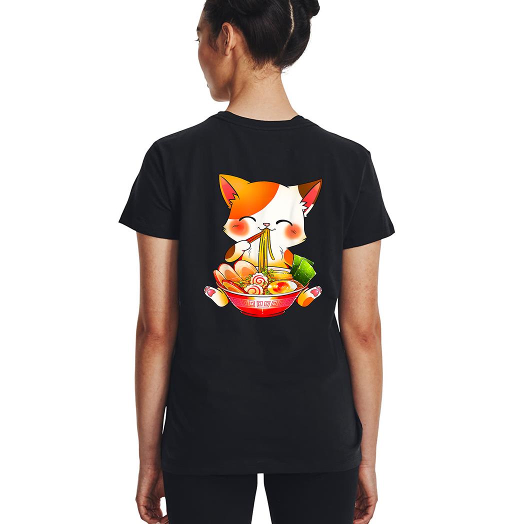 Ramen Cat Neko Anime Kawaii Japanese Merch Gifts Woman T-Shirt