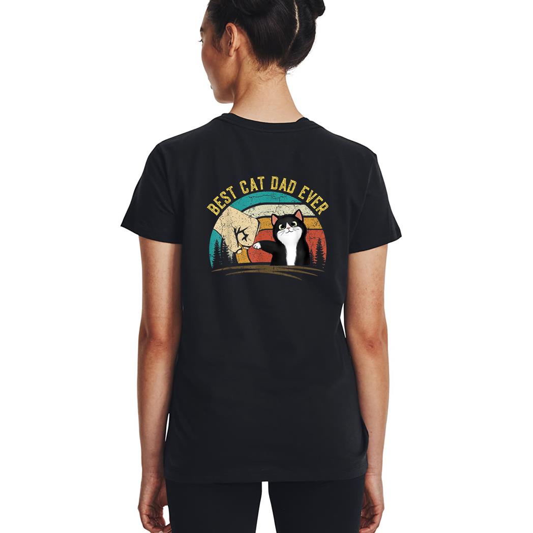 Retro Best Cat Dad Ever Father's Day Cat Daddy gifts Woman T-Shirt