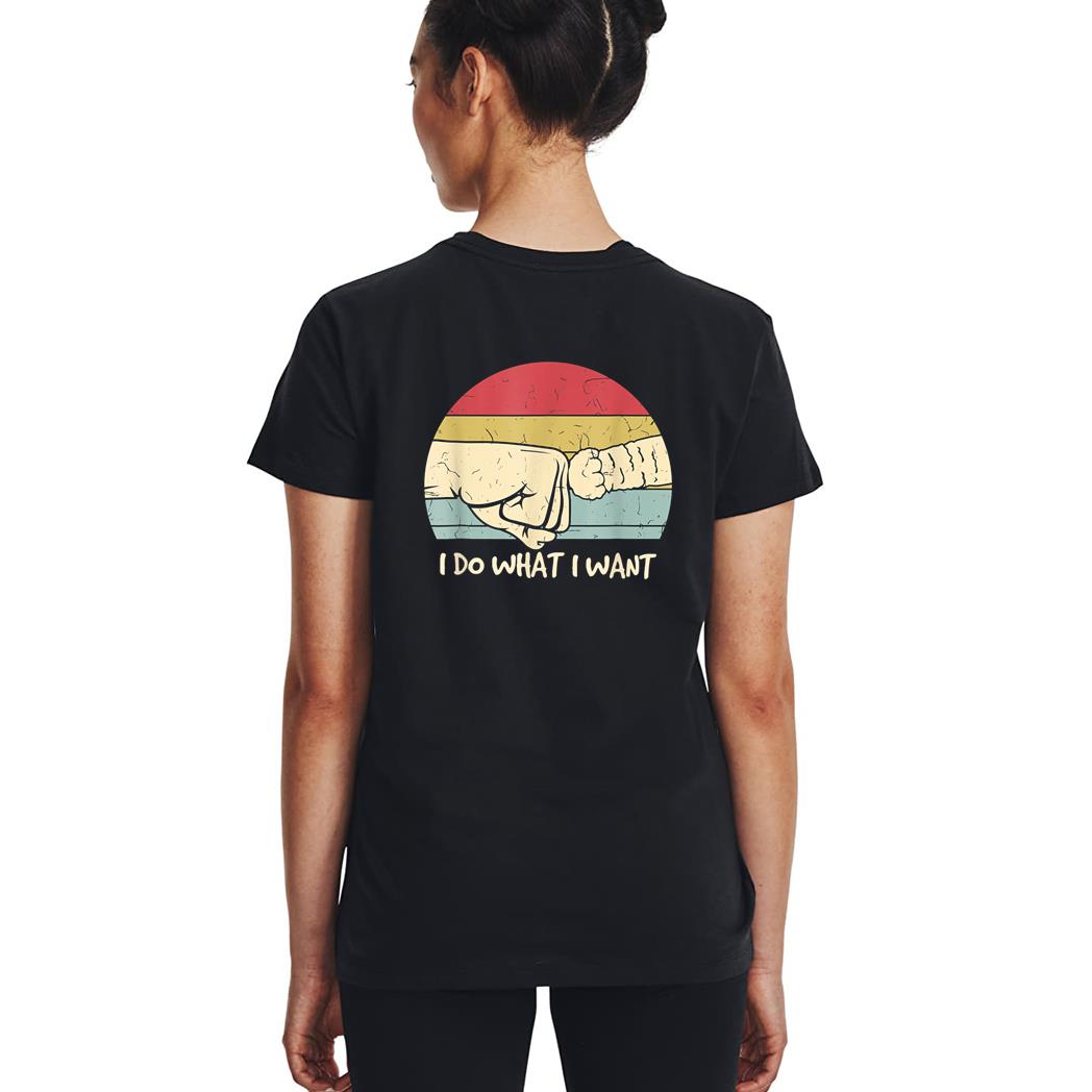 Retro Paw Cat I Do What I Want Cat Vintage Black Cat Woman T-Shirt