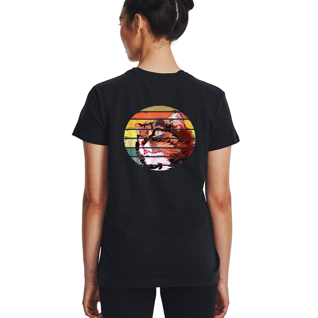 Retro Vintage Colorful Cat For Lovers Cat And Pets Woman T-Shirt