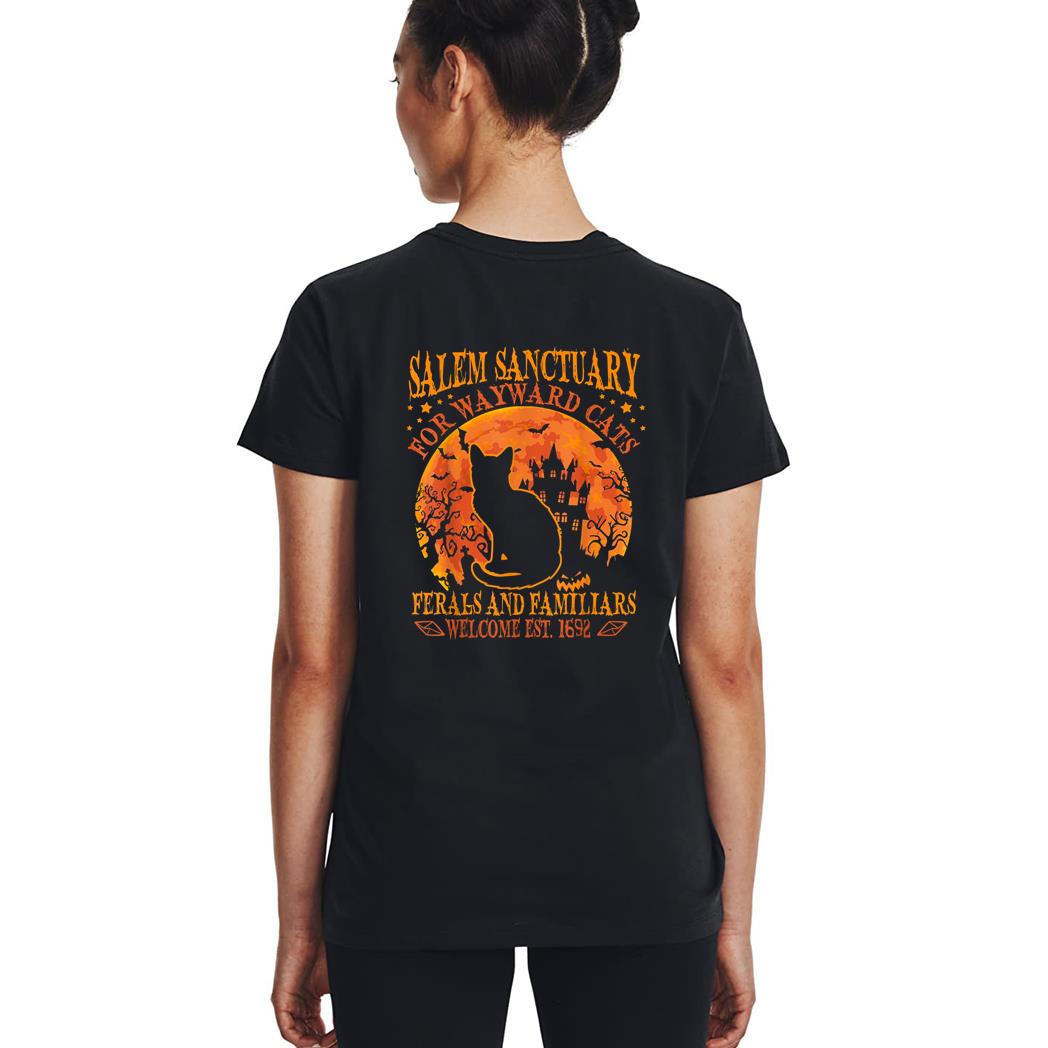 Salem Black Cat Halloween-Shirt Kids Girls Kitten Lover Gift Woman T-Shirt