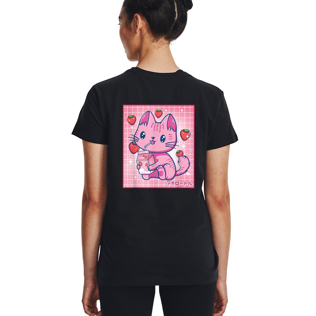 Strawberry Shake Strawberry Milk Cat Kawaii Neko Girls Anime Woman T-Shirt