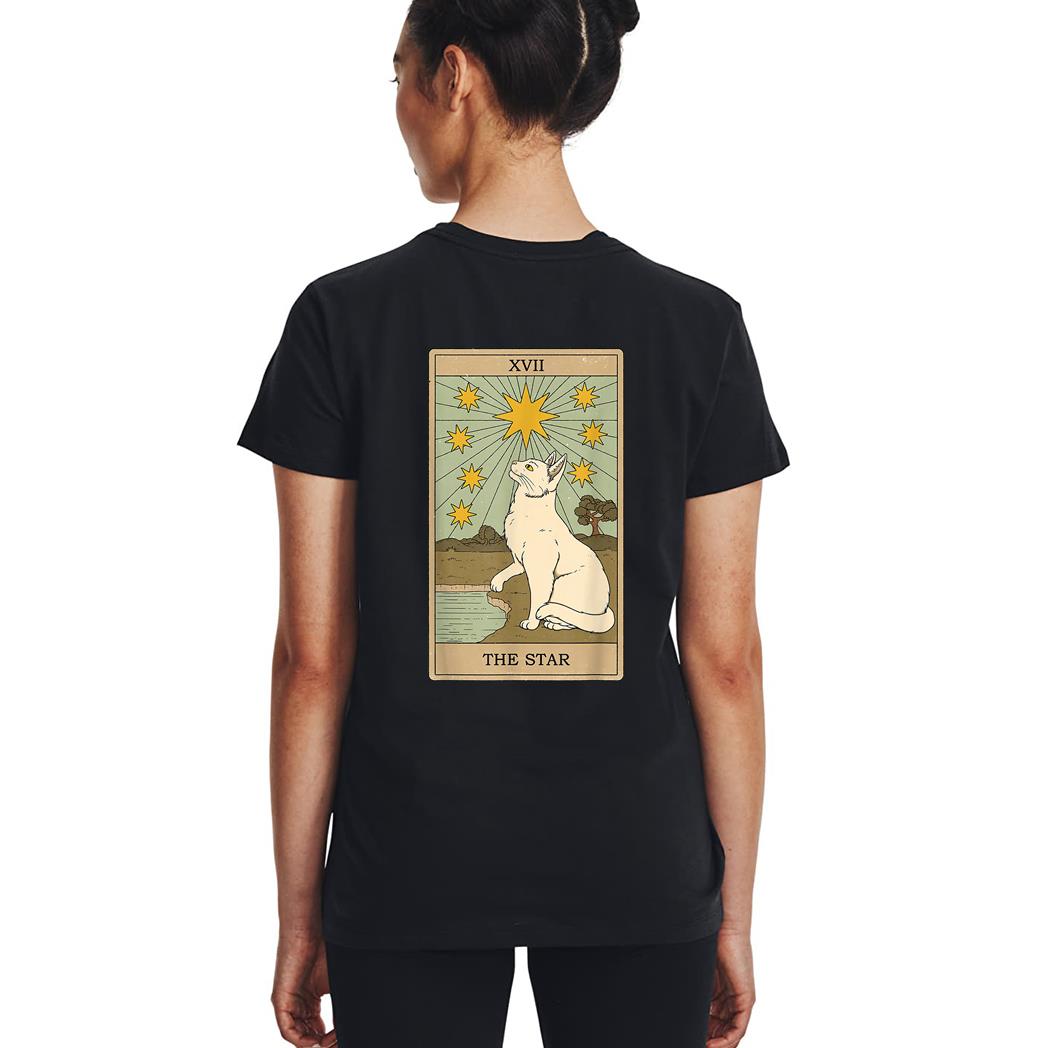 The Star Tarot Card Mermaid Gothic Cat Woman T-Shirt