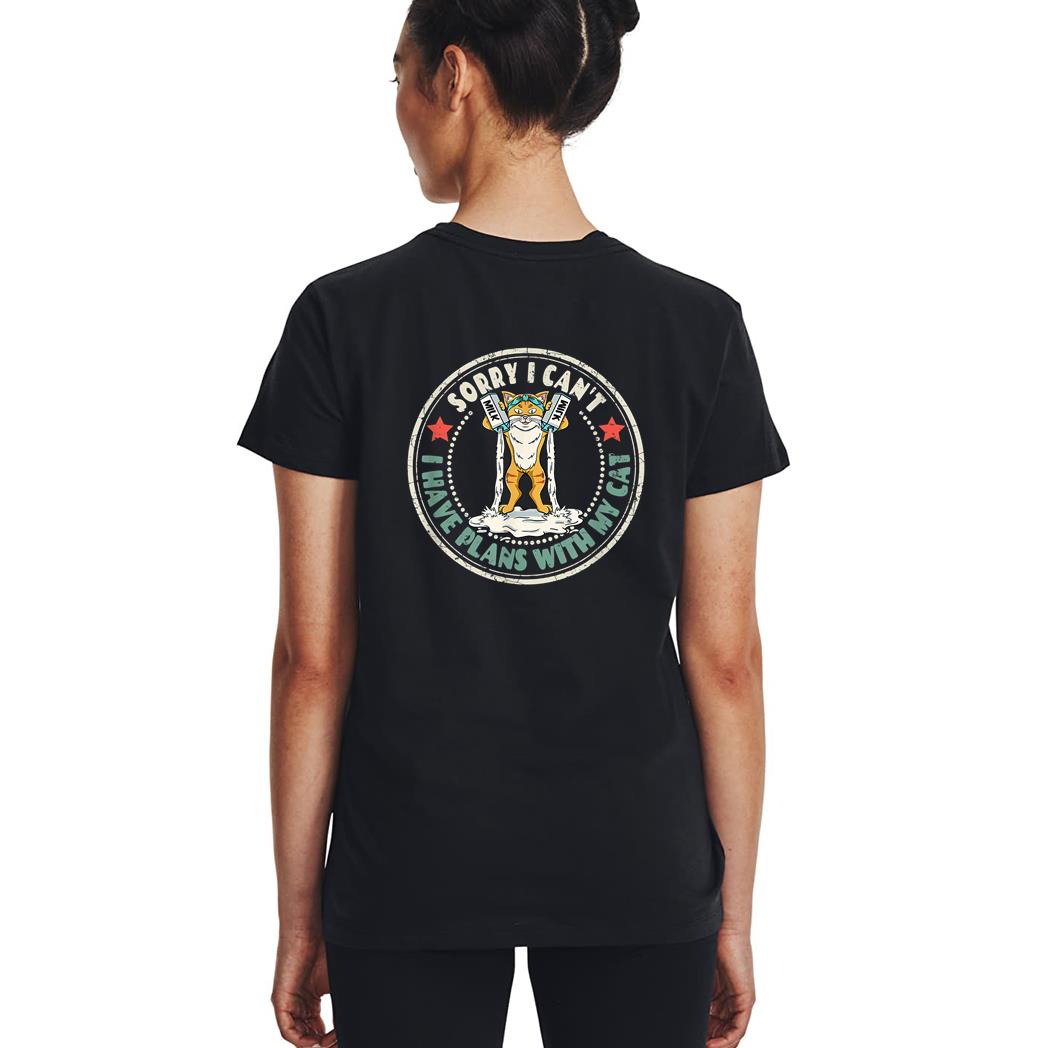 Vintage Sorry I Can't I Have Plans With Cat Lover Woman T-Shirt