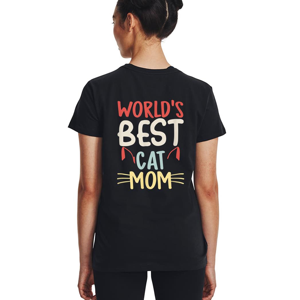 Vintage World's Best Cat Mom Meow Cat Best Cat Mom Ever Woman T-Shirt