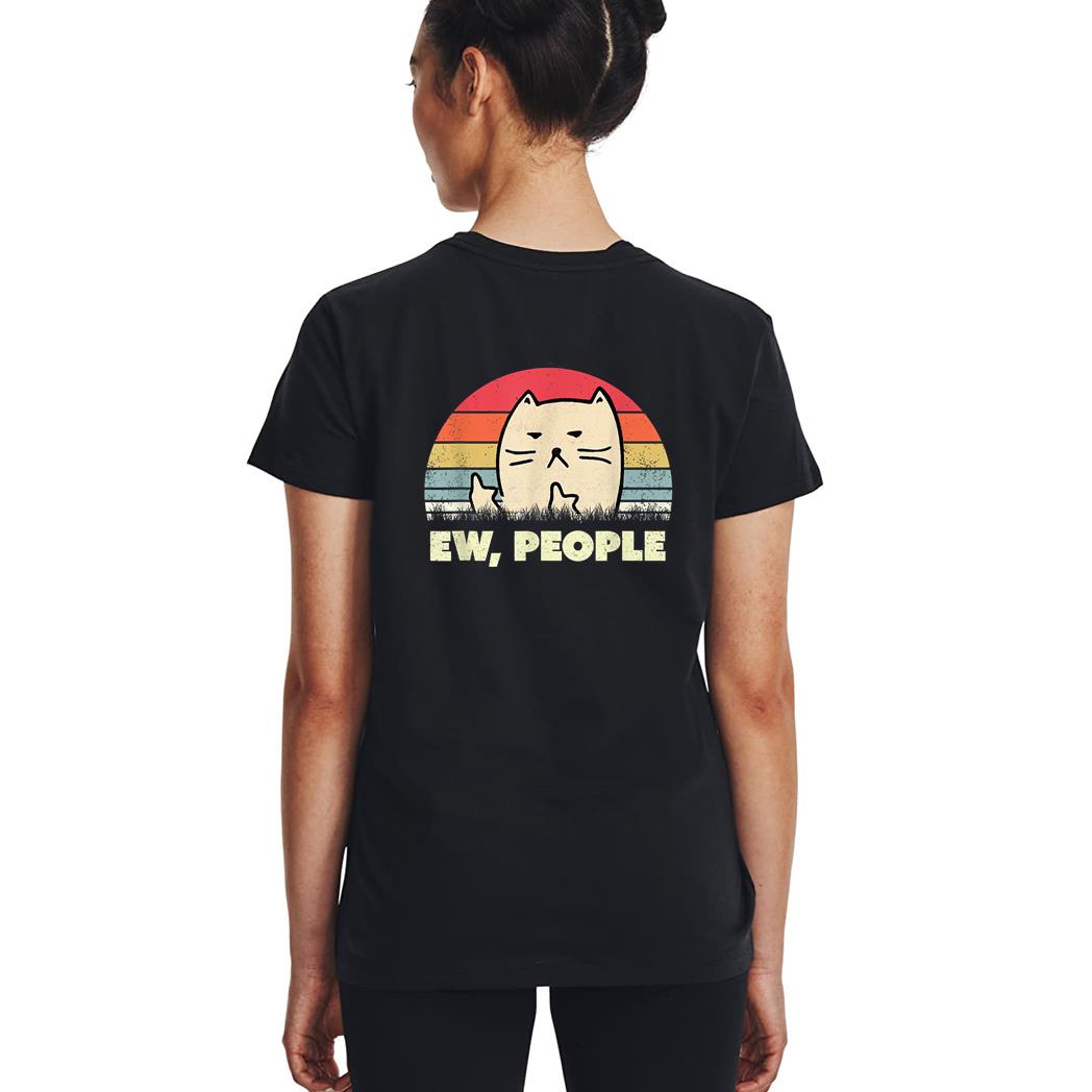 Vitnage black cat funny ew, people meowy cat kitty lovers Woman T-Shirt