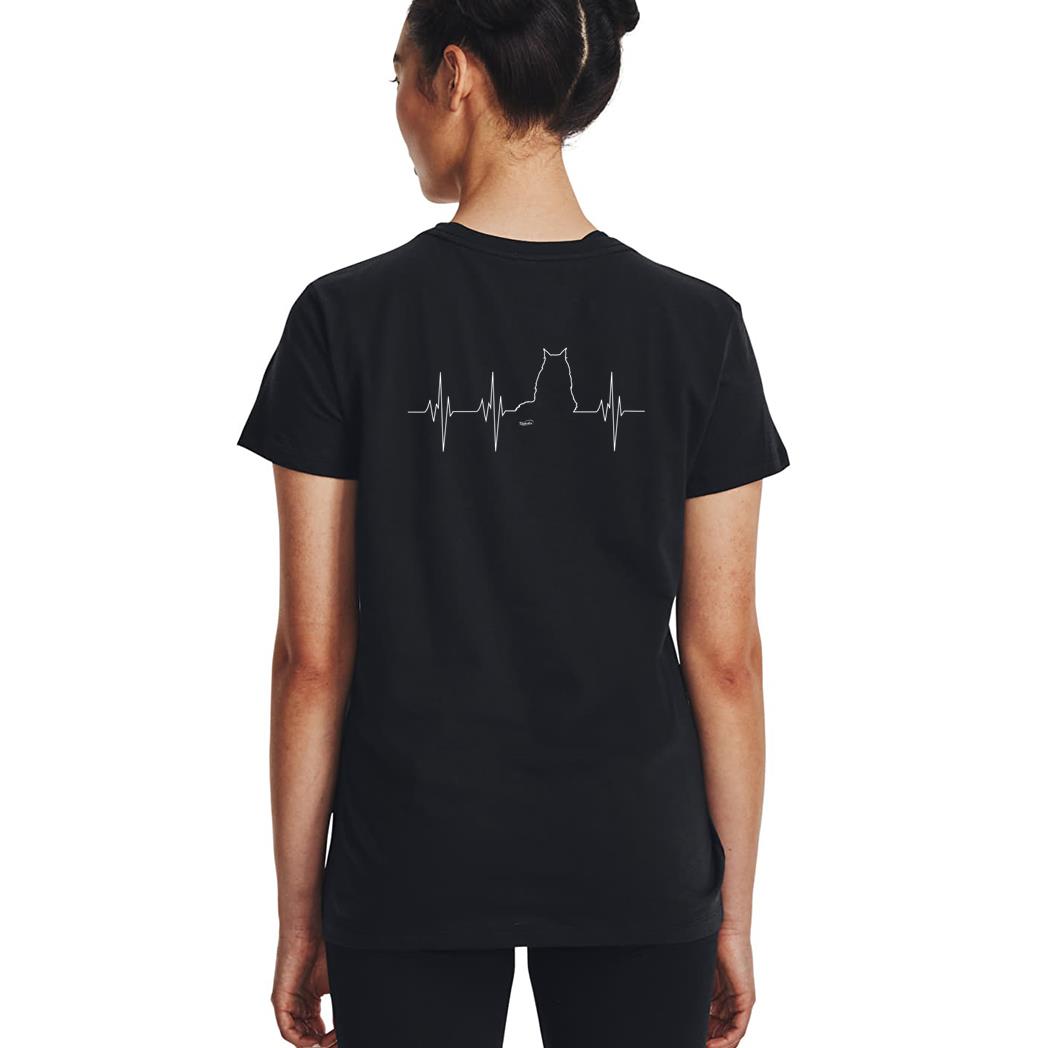 Womens Maine Coon Cat Heartbeat Woman T-Shirt